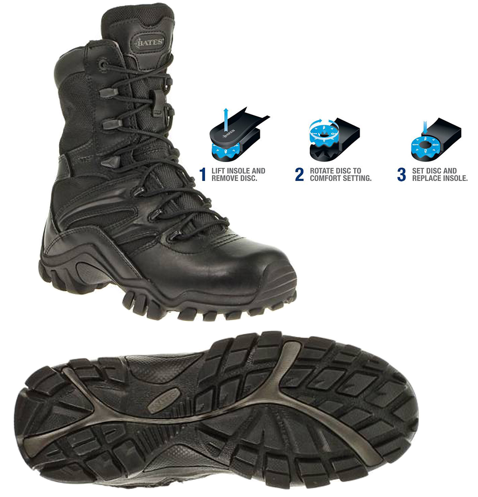 bates delta 8 side zip boots