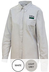 Women's Long Sleeve Oxford Shirt with Pocket