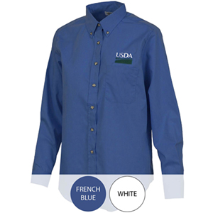 Womens Long Sleeve Poplin Shirt with Pocket