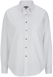 Womens Long Sleeve Poplin Shirt with Pocket No Logo