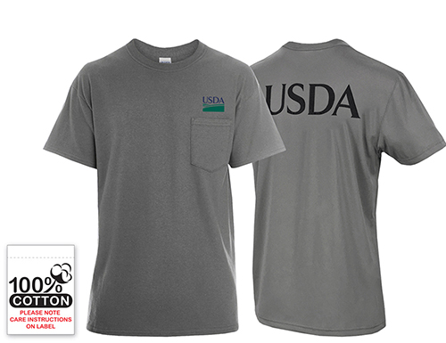 Unisex Class C Short Sleeve T-Shirt with Pocket USDA on Back