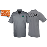 Men's Class B Short Sleeve Performance Polo USDA on Back